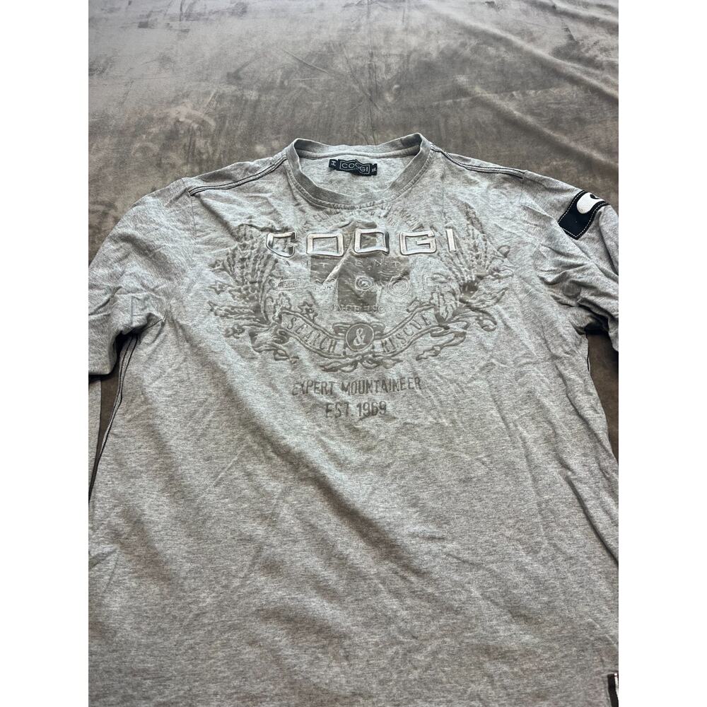 Coogi Australia Mens Gray Long Sleeve Crew Neck Pullover T-Shirt Size XL‎